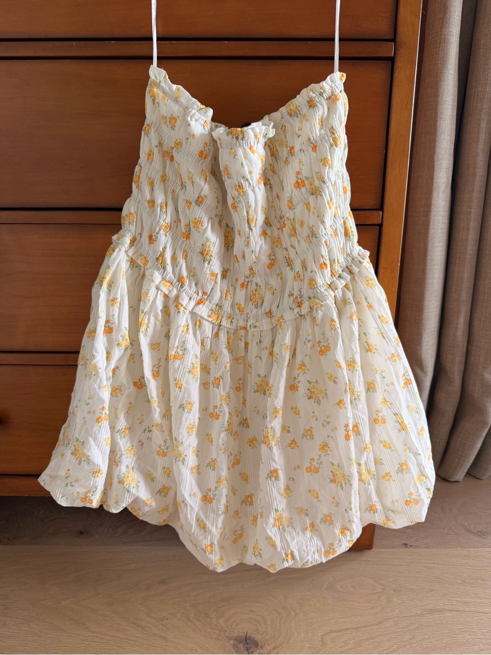 Jessica Simpson White Sundress with Yellow Floral Print
